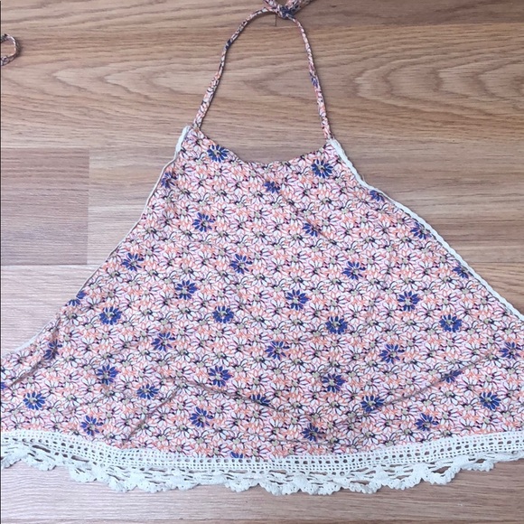 Floral tie back halter top - Picture 1 of 1